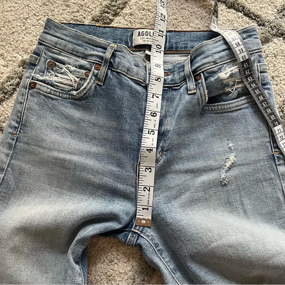Agolde Sophie jeans high Rise Skinny Crop Vertigo light wash distressed 25 - Picture 6 of 7